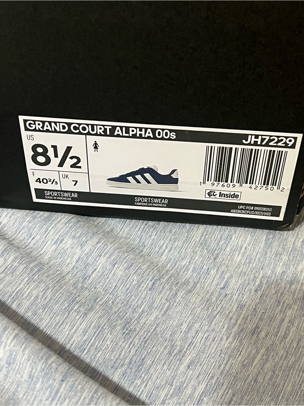 adidas Navy and White Low-Top Sneaker - Picture 3 of 3